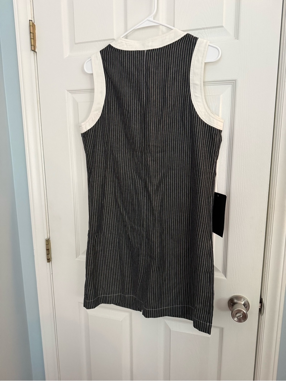 Pomander Place by Tuckernuck Black and White Pinstripe Sleeveless Shift Dress - Picture 3 of 4